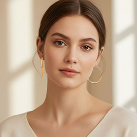 14K Gold Dipped Classic Pin Catch Hoop Earrings