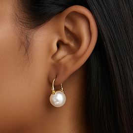 14K Gold Dipped Pearl Pin Catch Earrings