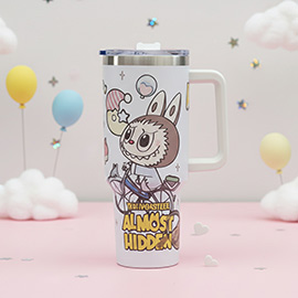 Monster Bunny Character Printed 40oz Stainless Steel Tumbler with Handle