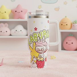 Monster Bunny Character Printed 40oz Stainless Steel Tumbler with Handle