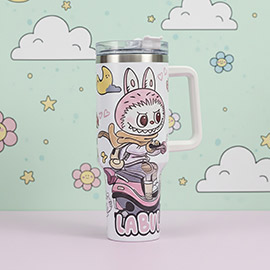 Monster Bunny Character Printed 40oz Stainless Steel Tumbler with Handle