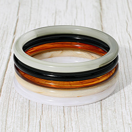 5PCS - Marbled Resin Stackable Multi Layered Bangle Bracelets