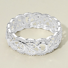 Metal Filigree Scrollwork Stretch Bracelet