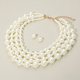 Multi-Strand Pearl Statement Necklace
