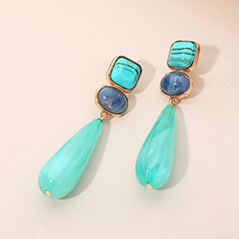 Elegant Resin Teardrop Dangle Earrings