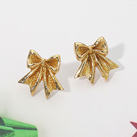 Glitter Bow Stud Earrings