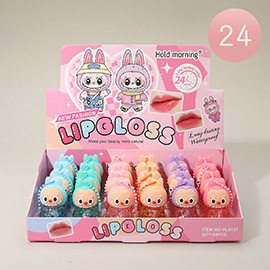 24PCS - Monster Bunny Character Glitter Lip Glosses