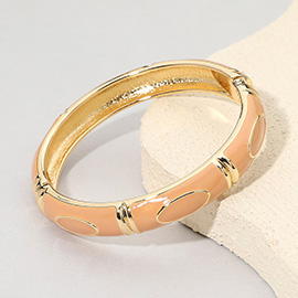 Textured Enamel Hinged Bangle Bracelet