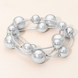 3PCS - Metal Ball Station Stretch Bracelets