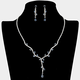 Sprout Detailed Rhinestone Necklace
