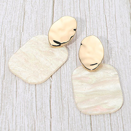 Bold Glitter Resin Geometric Plate Drop Statement Earrings