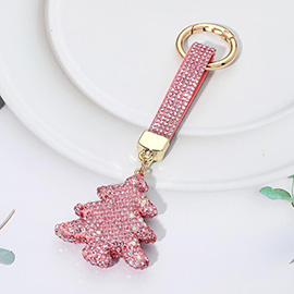 Bling Studded Christmas Tree Keychain Bag Charm