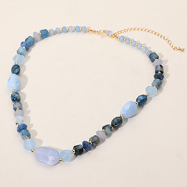 Resin Pebble Beaded Necklace
