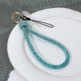 Bling Studded Phone Strap Keychain Bag Charm