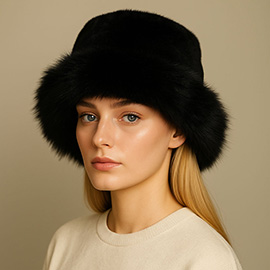 Faux Fur Soft Plush Winter Bucket Hat