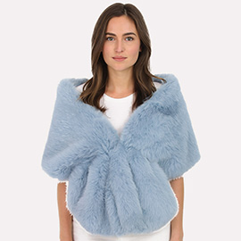 Faux Fur Shawl Wrap Poncho