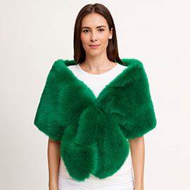 Faux Fur Shawl Wrap Poncho