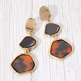 Abstract Geometric Resin Plate Link Drop Earrings