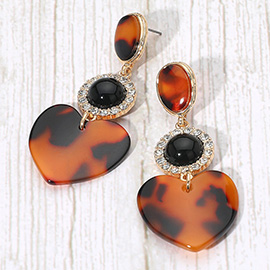 Bold Resi Heart Drop Earrings