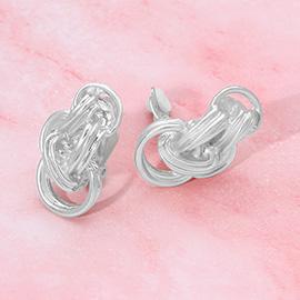 Metal Knot Clip On Earrings