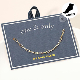18K Gold Filled Paperclip Chain Anklet