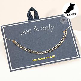 18K Gold Filled Oval Link Chain Anklet
