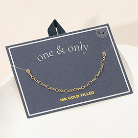18K Gold Filled Delicate Figaro Chain Bracelet