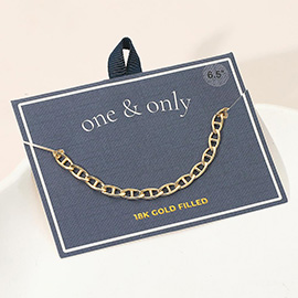 18K Gold Filled Mariner Link Chain Bracelet