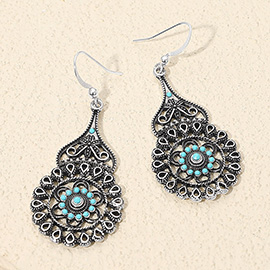 Bohemian Filigree Teardrop Dangle Earrings