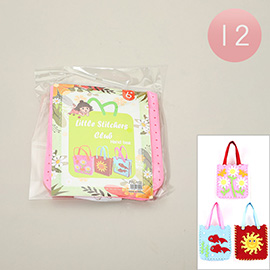 12PCS - Little Stitchers DIY Felt Tote Bag Craft Kit for Kids