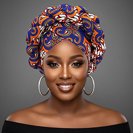 Bold Abstract Pattern Printed Turban Hair Wrap