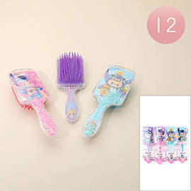 12PCS - Monster Bunny Character Paddle Hair Brushes