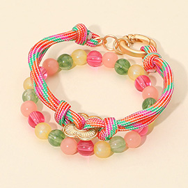 2PCS - Colorful Beaded Stretch Rope Bracelets