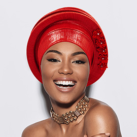 Floral Accent Structured Turban Hair Wrap
