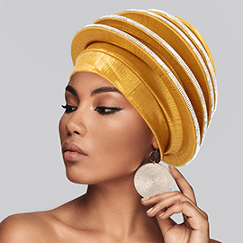 Elegant Rhinestone Studded Chic Layered Turban Hair Wrap
