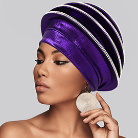 Elegant Rhinestone Studded Chic Layered Turban Hair Wrap