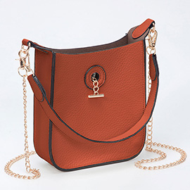 Faux Leather Chain Shoulder Mini Crossbody Bag