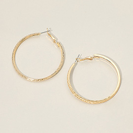 Gold Dipped Textured Hoop Earrings