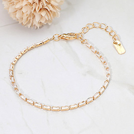 Baguette CZ Stone Tennis Evening Bracelet