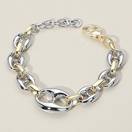 14K Gold Plated Mariner Link Chain Bracelet