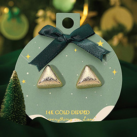 14K Gold Dipped Triangle Stud Earrings