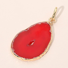 Natural Cutout Center Oval Geode Slice Pendant