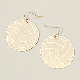 Metal Volleyball Plate Dangle Earrings