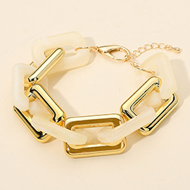 Bold Geometric Resin Link Bracelet