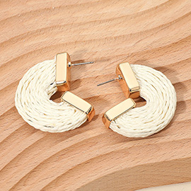 Raffia Wrapped Hoop Earrings