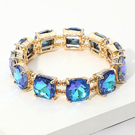 Cushion Square Stone Stretch Evening Bracelet