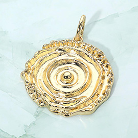 Organic Textured Metal Spiral Pendant Charm
