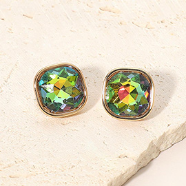 Square Cut Gem Evening Stud Earrings