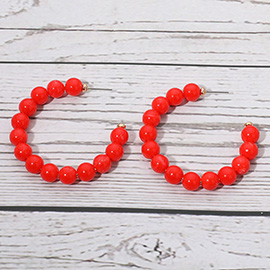 Resin Ball Beaded Hoop Earrings