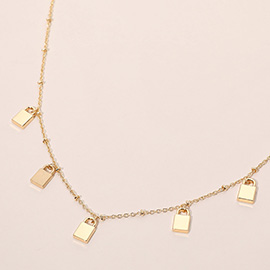 Mini Padlock Charm Station Necklace